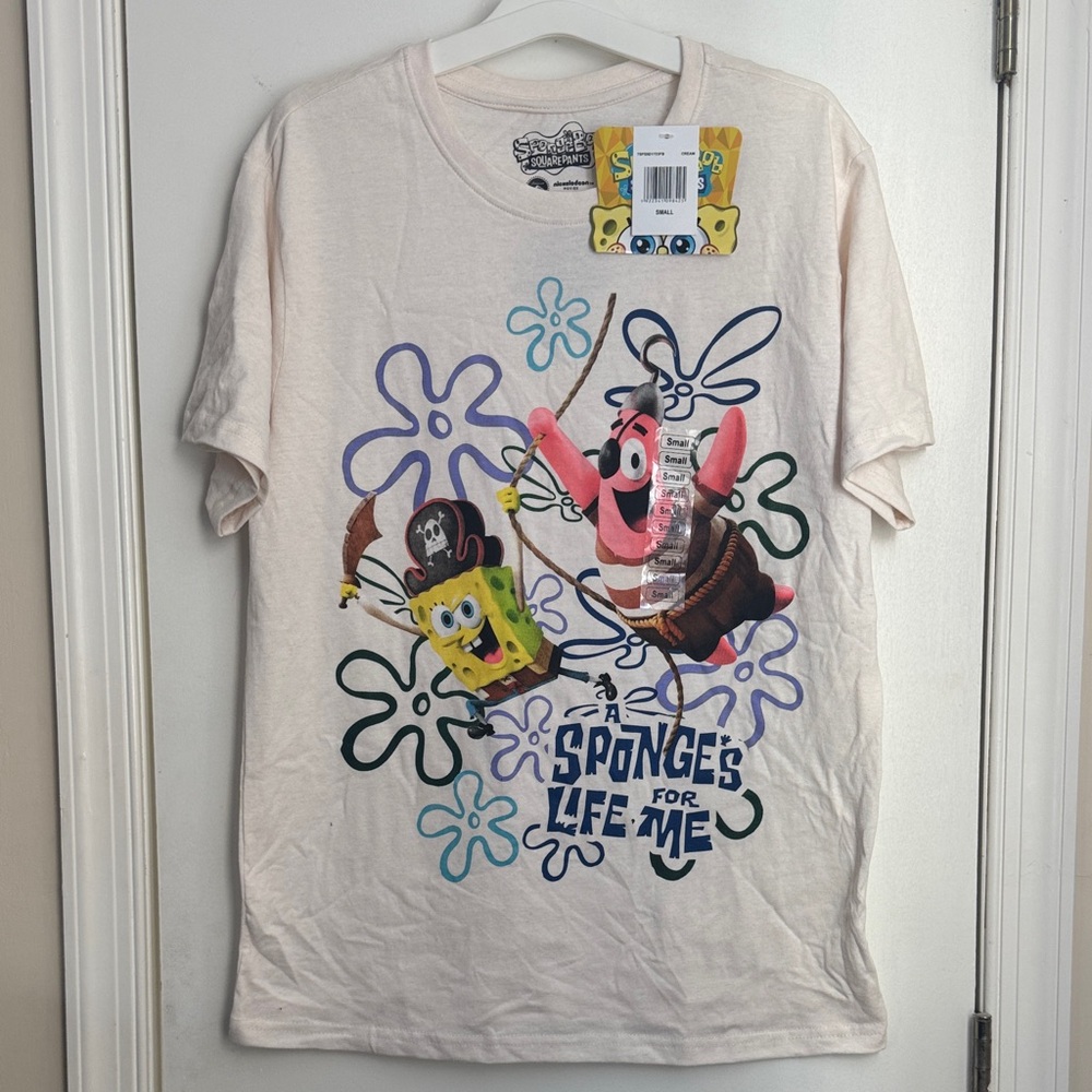 NWT The SpongeBob Movie: Search for SquarePants T-Shirt - Cream